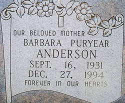 Barbara <I>Puryear</I> Anderson 