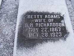 Elizabeth Verlula “Betty” <I>Adams</I> Richardson 