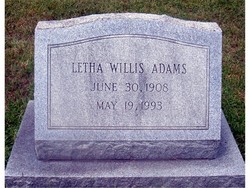Letha <I>Willis</I> Adams 