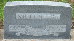 Martha Jane “Mattie” <I>Weed</I> Whittington 