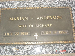 Marian F. <I>Lindstrom</I> Anderson 