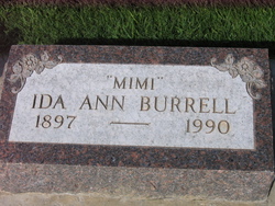 Ida Ann “Mimi” <I>Chapman</I> Burrell 