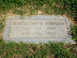Martha <I>Smith</I> Robinson 