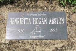 Henrietta Maye <I>Hogan</I> Abston 