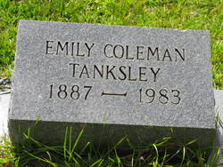Emily Caroline <I>Coleman</I> Tanksley 