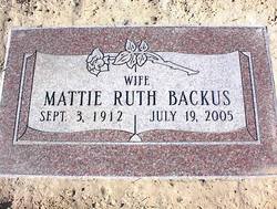 Mattie Ruth <I>Riddle</I> Backus 