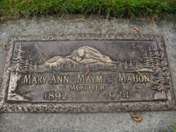Mary Ann “Maymie” <I>Dudley</I> Mahon 