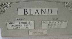 Winnie <I>Landreth</I> Bland 
