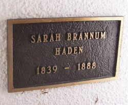 Sarah <I>Brannum</I> Haden 