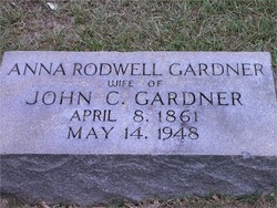 Anna Jackson <I>Rodwell</I> Gardner 