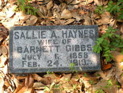 Sallie A <I>Haynes</I> Gibbs 