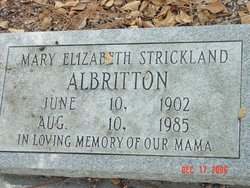 Mary Elizabeth <I>Strickland</I> Albritton 