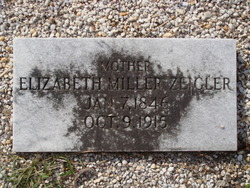 Elizabeth Rebecca <I>Miller</I> Zeigler 