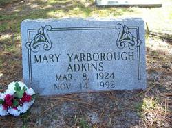 Mary <I>Yarborough</I> Adkins 