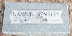Nancy Jane “Nannie” <I>Taylor</I> Hensley 