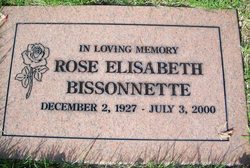 Rose Elisabeth <I>Seiler</I> Bissonnette 