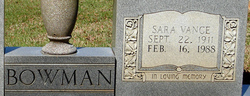Sara <I>Vance</I> Bowman 