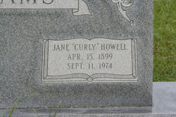 Jane “Curly” <I>Howell</I> Adams 
