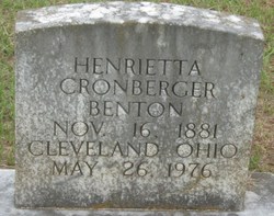 Henrietta <I>Cronberger</I> Benton 