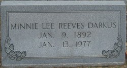 Minnie Lee <I>Martin</I> Reeves Darkus 