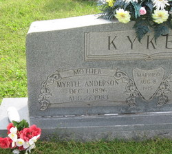 Anna Myrtle <I>Anderson</I> Kyker 