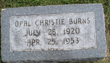 Opal Esther <I>Christie</I> Burns 