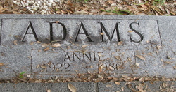 Annie Christine <I>Cannon</I> Adams 