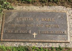 Letitia E <I>Dommell</I> Bable 