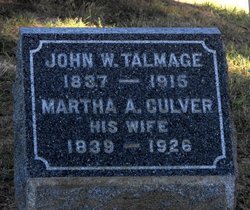 Martha A <I>Culver</I> Talmage 