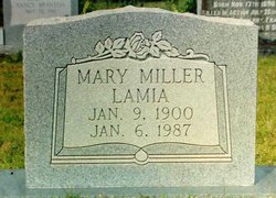 Mary Edna <I>Miller</I> Matheny Lamia 