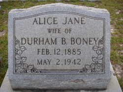 Alice Jane <I>Wooten</I> Boney 