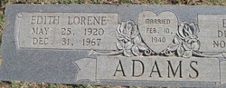 Edith Lorene <I>Smith</I> Adams 