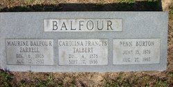 Carolina Frances <I>Talbert</I> Balfour 