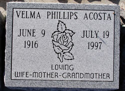 Velma Sue <I>Phillips</I> Acosta 