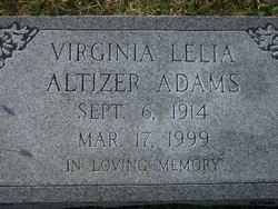 Virginia Lelia <I>Altizer</I> Adams 