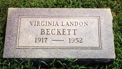 Virginia Lee <I>Landon</I> Beckett 