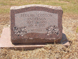 Beulah Aslee <I>Coston</I> Anderson 