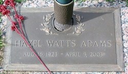 Hazel <I>Watts</I> Adams 