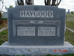 Mary Alice <I>Zellner</I> Haygood 
