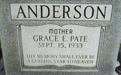 Grace E <I>Pate</I> Anderson 