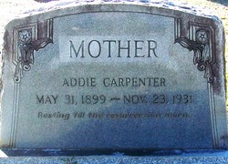 Adella “Addie” <I>Baggett</I> Carpenter 