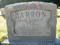 Sarah Elizabeth <I>Barron</I> Pryor 