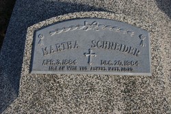 Martha Augusta Margaretha <I>Haack</I> Schneider 