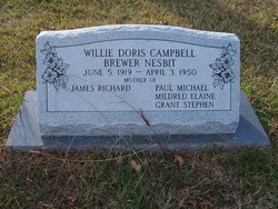 Willie Doris <I>Campbell</I> Brewer Nesbit 