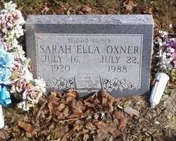 Sarah Ella <I>Brown</I> Oxner 