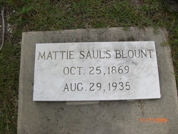 Martha “Mattie” <I>Sauls</I> Blount 