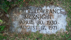 Betty <I>Lowrance</I> McKnight 