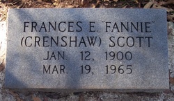 Frances Elizabeth “Aunt Fannie” <I>Crenshaw</I> Scott 