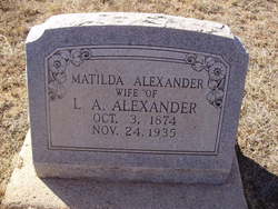 Martha Matilda <I>Burns</I> Alexander 