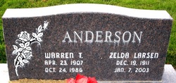 Zelda Olena <I>Larsen</I> Anderson 